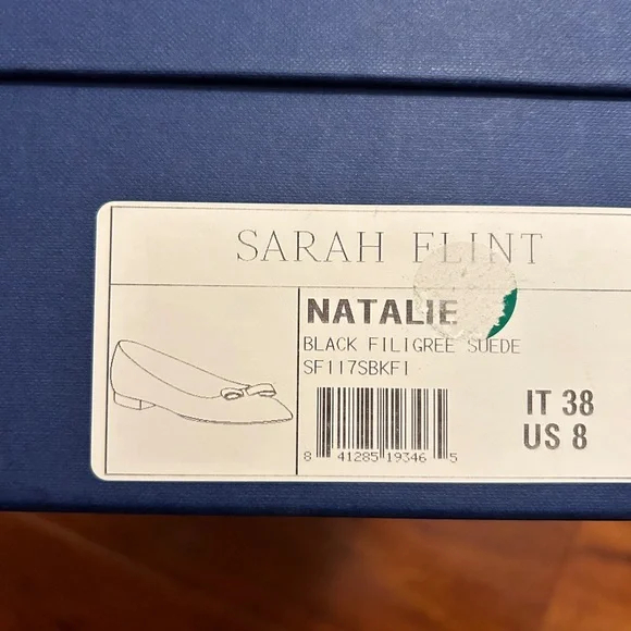 Sarah Flint Black Flats with Gold Detailing - Picture 8 of 9